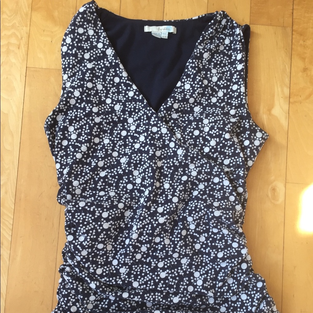 White dot cross tank with side rouching
